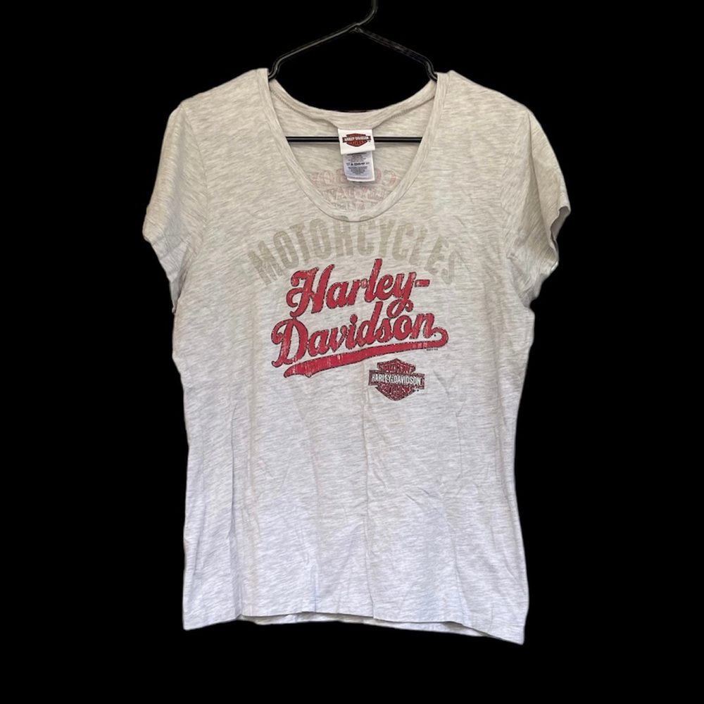 Harley Davidson gray crew neck women’s logo tee